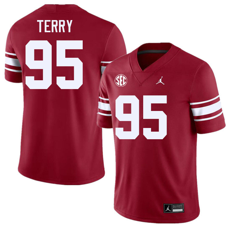 Men #95 Da'Jon Terry Oklahoma Sooners 2024 SEC Conference College Football Jerseys-Throwback